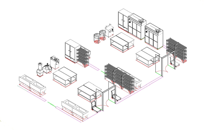 蔬菜肉類加工區(qū)3D效果圖